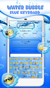 اسکرین شات برنامه Water Bubble Blue Keyboard 1