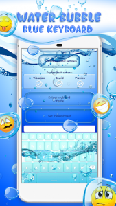 اسکرین شات برنامه Water Bubble Blue Keyboard 5