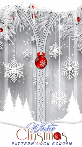 اسکرین شات برنامه White Christmas Pattern Lock Screen 1
