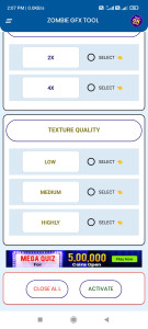 اسکرین شات برنامه ZOMBIE GFX TOOL: 90FPS 5