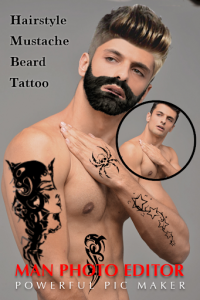اسکرین شات برنامه Man Tattoo & Hairstyle Editor 5