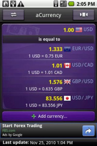 اسکرین شات برنامه aCurrency (exchange rate) 3