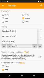 اسکرین شات برنامه Guitar Tuner, Violin: Tuneo 5