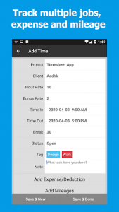 اسکرین شات برنامه Timesheet - Time Card - Work Hours - Work Log 4