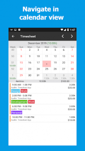 اسکرین شات برنامه Timesheet - Time Card - Work Hours - Work Log 2