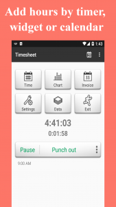 اسکرین شات برنامه Timesheet - Work Hours Tracker 1