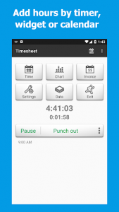 اسکرین شات برنامه Timesheet - Time Card - Work Hours - Work Log 1