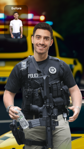 اسکرین شات 2 برنامه Police Suits - AI Photo Editor
