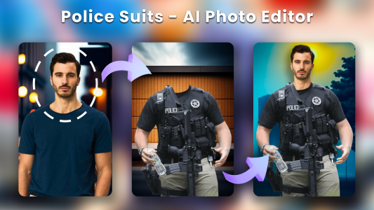 اسکرین شات 6 برنامه Police Suits - AI Photo Editor