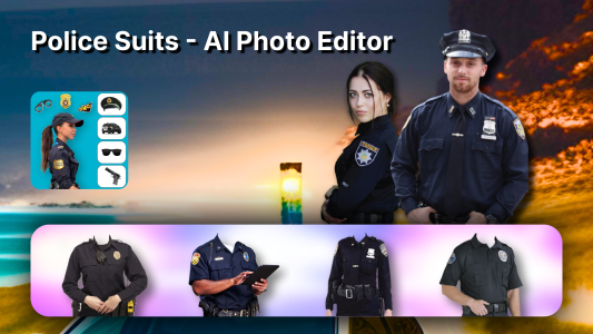 اسکرین شات 7 برنامه Police Suits - AI Photo Editor