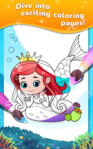 اسکرین شات 1 بازی Mermaid coloring book gradient