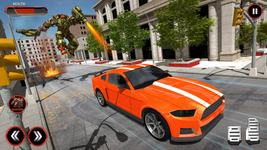 اسکرین شات برنامه Flying Eagle Robot Car Game 3D 3