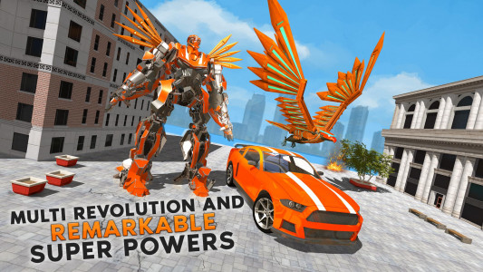 اسکرین شات برنامه Flying Eagle Robot Car Game 3D 1