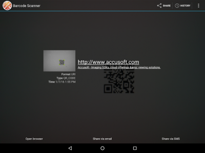 اسکرین شات برنامه Accusoft Barcode Scanner 3