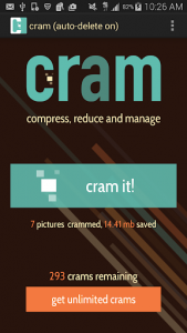 اسکرین شات برنامه Cram - Reduce Pictures 1