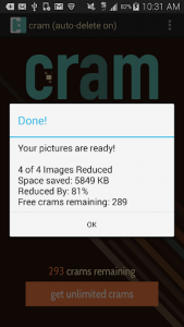 اسکرین شات برنامه Cram - Reduce Pictures 3