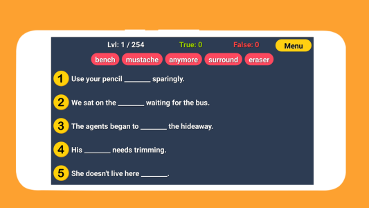 اسکرین شات 4 برنامه English Word Fill