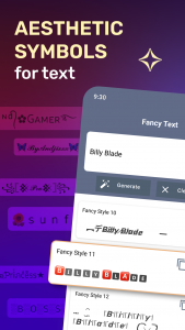 اسکرین شات 1 برنامه Aesthetic Symbols - Fancy Text