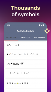اسکرین شات 4 برنامه Aesthetic Symbols - Fancy Text