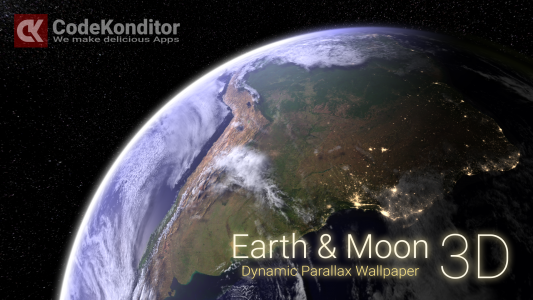 اسکرین شات برنامه Earth & Moon 3D Live Wallpaper 1