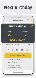 اسکرین شات 3 برنامه Age Calculator - Date of Birth