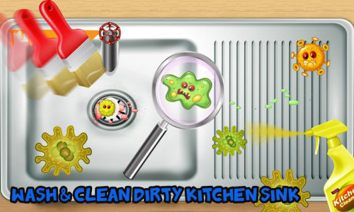 اسکرین شات 2 بازی Dish Washing Games Girls Home