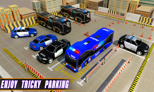 اسکرین شات برنامه Multi Level Police Bus Parking : Car Driving Sim 2