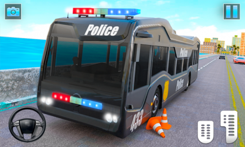 اسکرین شات برنامه Multi Level Police Bus Parking : Car Driving Sim 3