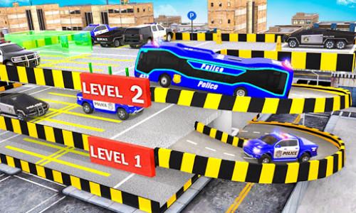اسکرین شات برنامه Multi Level Police Bus Parking : Car Driving Sim 1