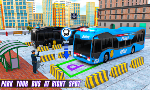 اسکرین شات برنامه Multi Level Police Bus Parking : Car Driving Sim 4