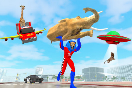 اسکرین شات برنامه Grand Robot Superhero Animal Rescue: Alien Battle 1