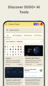 اسکرین شات 1 برنامه Future Tools - AI & Automation