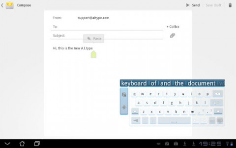 اسکرین شات برنامه A.I.type Tablet Keyboard Free 2