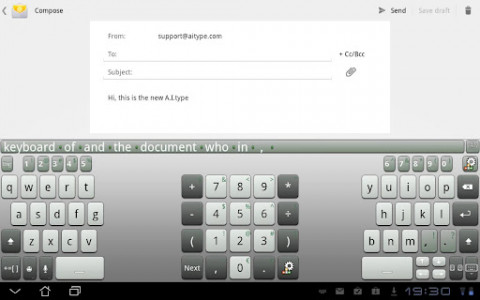 اسکرین شات برنامه A.I.type Tablet Keyboard Free 3