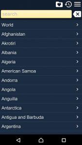 اسکرین شات برنامه World Factbook. Countries Info 1