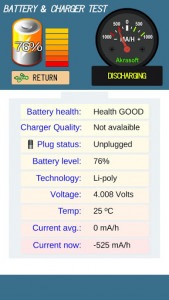 اسکرین شات برنامه Battery doctor - Test the charger and the amps 1
