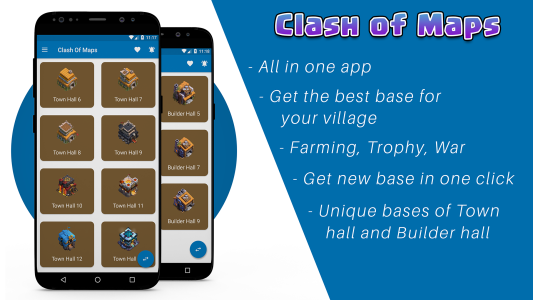 اسکرین شات 1 برنامه Clash of Maps - Base, Layouts