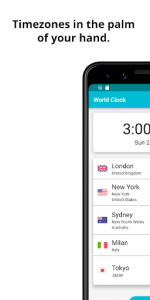 اسکرین شات برنامه World Clock - Timezones and Travel Infos 1