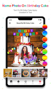 اسکرین شات برنامه Name Photo On Birthday Cake - Birthday Photo Frame 3
