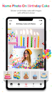 اسکرین شات برنامه Name Photo On Birthday Cake - Birthday Photo Frame 6