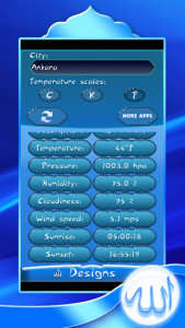 اسکرین شات برنامه Allah Clock Weather Widget 5