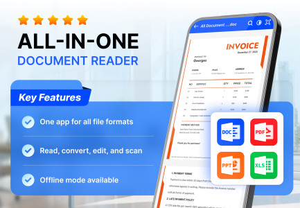 اسکرین شات 1 برنامه Document Reader: PDF, Word Doc
