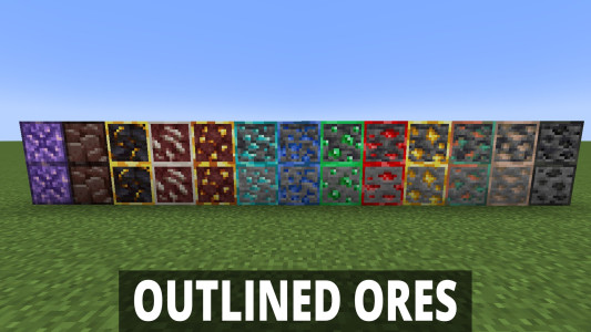 اسکرین شات 4 برنامه Outlined Ores Mod Minecraft