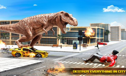 اسکرین شات بازی Angry Dino Attack City Rampage: Wild Animal Games 2