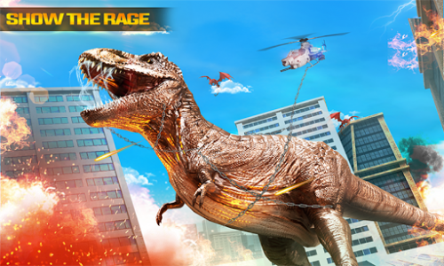 اسکرین شات بازی Angry Dino Attack City Rampage: Wild Animal Games 3