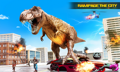 اسکرین شات بازی Angry Dino Attack City Rampage: Wild Animal Games 1