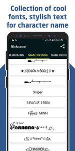 اسکرین شات برنامه Nickname – for games, profiles 3