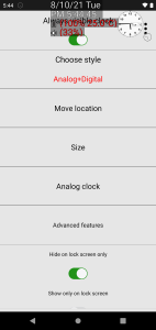 اسکرین شات 1 برنامه Always visible clock