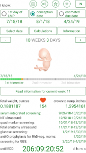 اسکرین شات برنامه Pregnancy Due Date Calculator and Calendar 7