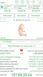 اسکرین شات برنامه Pregnancy Due Date Calculator and Calendar 8